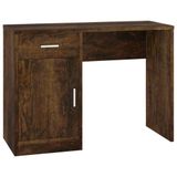 VidaXL Bureau met kast en lade 100x40x73 cm bewerkt hout gerookt eiken