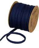 Halbach Seidenbänder Premium Woll gebreide slang (veganistisch) breedte: 8 mm lengte: 15 m slanggaren met draad vulbaar voor doe-het-zelfprojecten en naambordjes kleur: donkerblauw