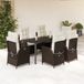 Prolenta Maison Exclusive Tuinset voor de tuin, 7-delig, met kussens, bruin, van gevlochten polyraan