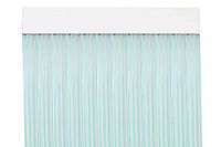 MERCURY TEXTIL Deurgordijn, pvc-strepen, 210 x 90 cm, voor buitendeur, transparant + groene snede P7