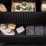 en.casa Wastafelonderkast Newport met lades en deuren 160x60x40 cm zwart en eikenkleurig