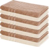 Lavea® Set van 8 Handdoeken 50x100 cm, 100% Katoen – Zacht en Absorberend – Cappuccino en Crème