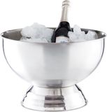 Merkloos Relaxdays Champagnekoeler Schaal - RVS - Ø 36,5 cm - Zilver