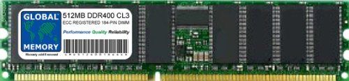 GLOBAL MEMORY 512MB DDR 400MHz PC3200 184-PIN ECC GEREGISTREERD DIMM (RDIMM) GEHEUGEN RAM VOOR SERVERS/WERKSTATIONS/MOEDERBORDEN