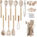 Non-branded 32-piece silicone kitchenware set - heat-resistant - kaki