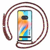 Tumundosmarphone transparante beschermhoes voor Oppo A98 5G met trekkoord, roze/goud