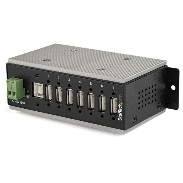 StarTech.com 7-poorts Industriële USB 2.0 Hub - 15kV ESD bescherming - Zwart