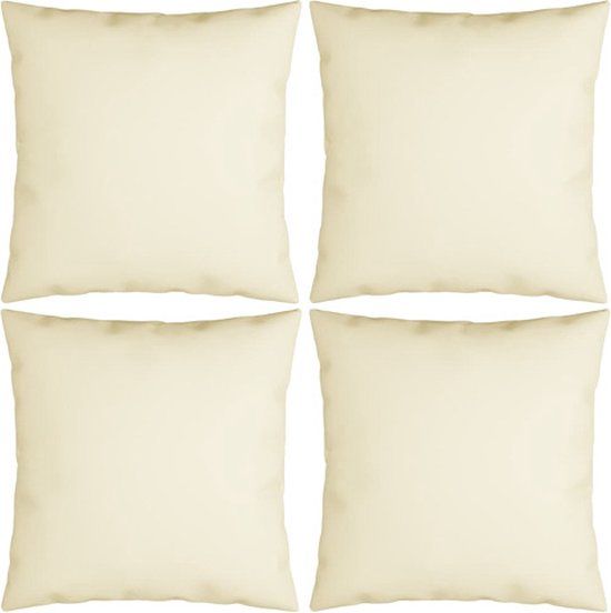 vidaXL Sierkussens 4 stuks 50x50 cm stof crèmekleurig