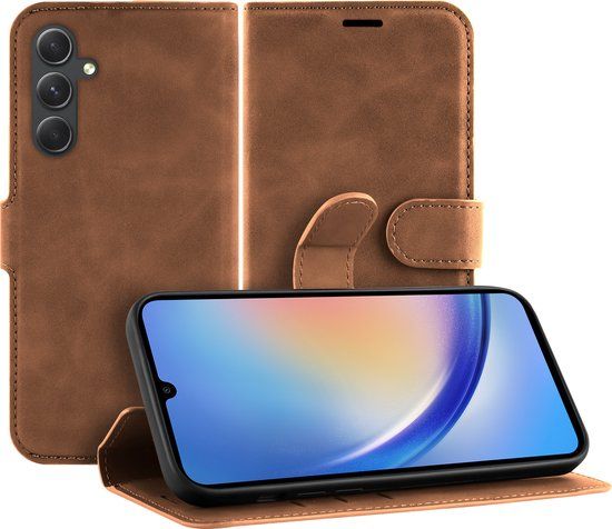 Cazy Premium Wallet Hoesje Samsung Galaxy A34 - Bruin