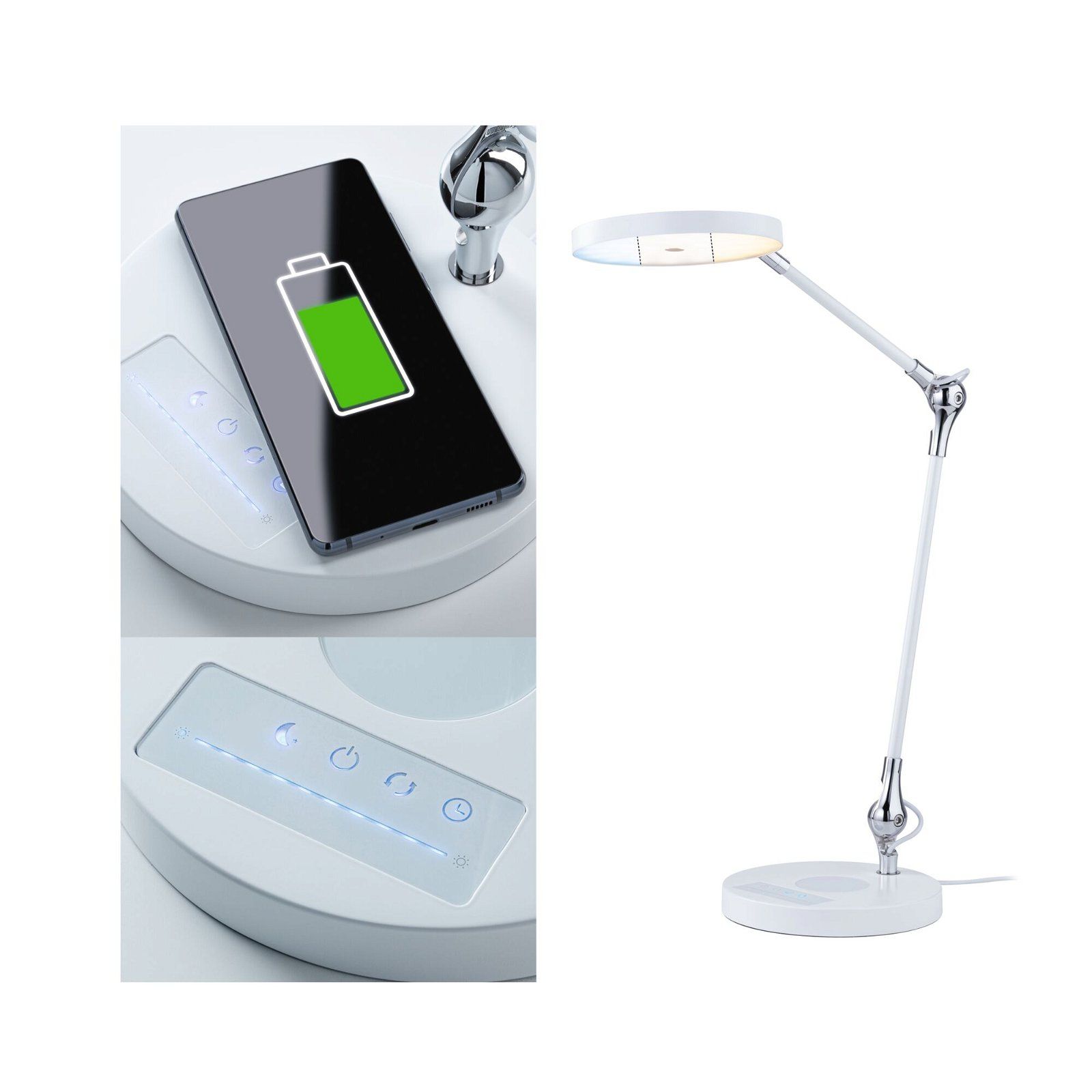 Paulmann Numis Qi LED Bureaulamp - Wit - 11W - 1000lm