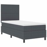 vidaXL Boxspringbed Donkergrijs en Wit 90 x 190 cm Corduroy stof