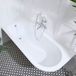 Hudson Reed Legend Baignoire îlot d'angle gauche - Design rétro – 168,5 x 75 cm – Cuivre - Pieds blancs
