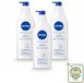 Nivea Express Bodylotion met Pomp - Voor Normale tot Droge Huid - 72 uur Hydratatie - 400 ml - 3 Stuks