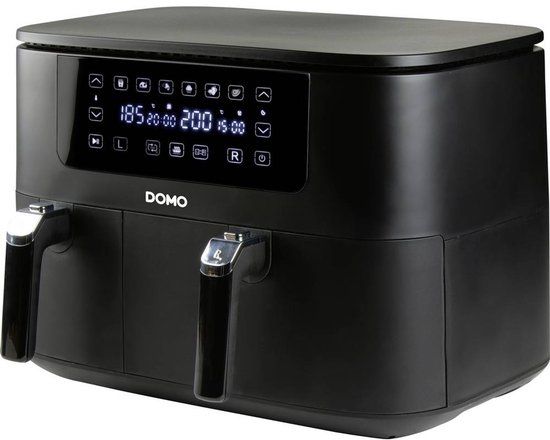 DOMO AIRFRYER DOUBLE FRY ZONE 3 + 6 L Frituurpan 9 l 2850 W 2 grillzones Zwart