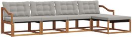 vidaXL Acacia Hout Bank Loungeset 5-zits Naturel en Lichtgrijs