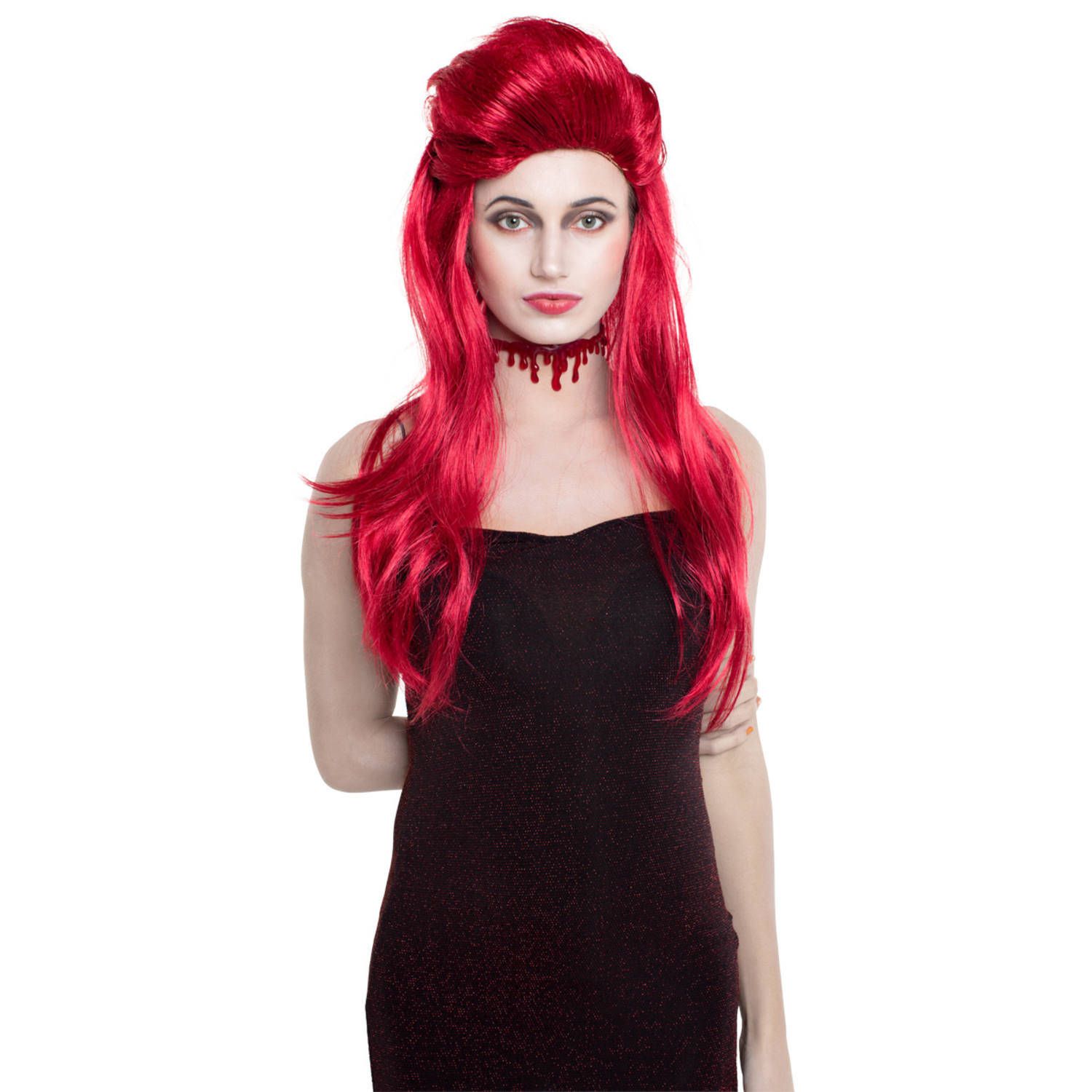 Folat Pruik Lang Haar Rood Polyester - One Size
