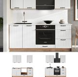 Vicco Eenpersoonskeuken Fame-Line, Wit Landhuis/Goudkleurig Eiken, 190 cm zonder werkblad