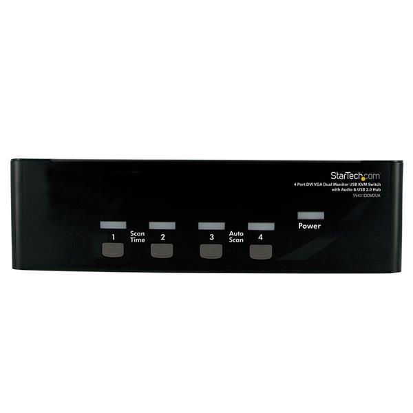 StarTech.com 4-poort DVI VGA USB KVM-switch met Audio en USB 2.0-hub