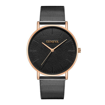 Geneva Luxe Dames Horloge - Anoloog Uurwerk Mesh Bandje voor Vrouwen