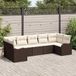 Maison Exclusive - Salon de jardin 7 pcs Marron et blanc Poly rotin