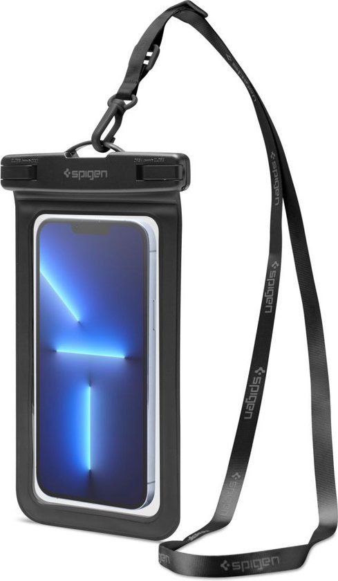 Spigen Universeel Waterdicht Telefoonhoesje - Geschikt Voor Toestellen Tot 6,9 Inch - Waterbestendig Hoesje - Verwijderbare Polsband En Nekkoord - Zwart