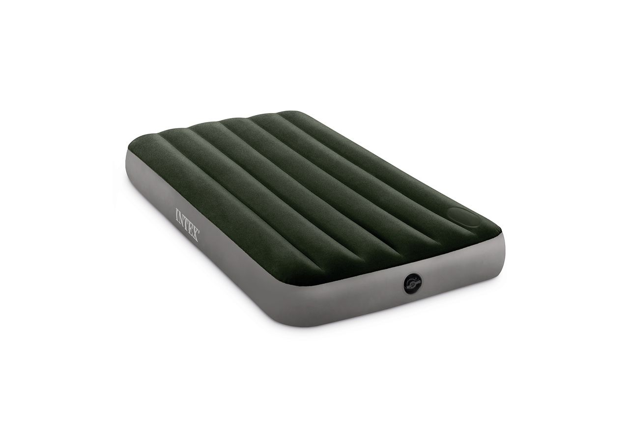 Intex 64761E Single Air Mattress - Black/Grey - Built-in Pump