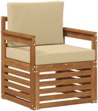 vidaXL - Buiten - bank - set - Massief - Acacia - Hout - en - Polyester
