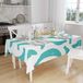 Bonamaison Tafelkleed, Anti-Mold, Sneldrogend, Waterdicht, 100% Polyester Tafellaken, Turkoois, wit, 140 x 160 Cm