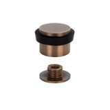 EVI Herrajes I-191 Deurstopper van messing leer met zwart rubber Ø 24 x 20 mm
