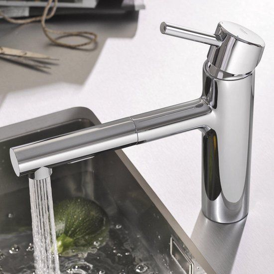 GROHE Concetto Keukenkraan - Medium uitloop - Chroom - Met uittrekbare handdouche
