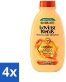 Garnier Loving Blends Shampoo Honing Goud Beschadigd Haar 4 x 300 ml