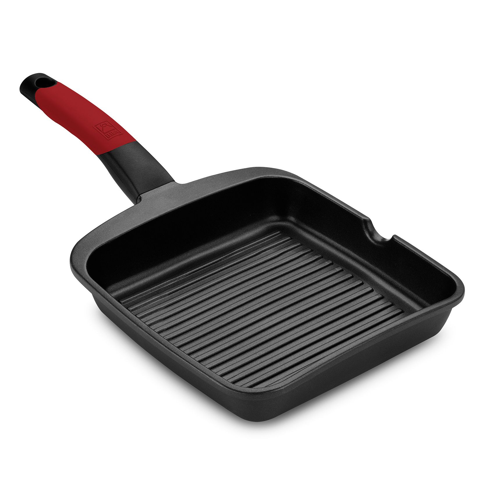 BRA Premiere Grillpan - 28cm - Vierkant - Zwart/Rood