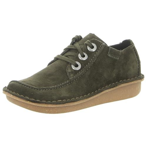 Clarks Funny Dream Womens Dark Green Suede, 4