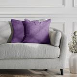 DecoKing Henry 58459 Set van 2 kussenslopen 45 x 45 cm microvezel ritssluiting fleece paars