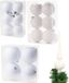 Cosy & Trendy Kerstversiering set glitter wit - 6 - 8 - 10 cm - 51x stuks - onbreekbaar kunststof