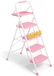 Escalier en bois à 4 marches, pliable, charge maximale 180 kg, antidérapant, rose