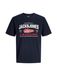 JACK & JONES Chemise bleu foncé / grenadine / blanc