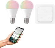 EGLO connect.z Smart Starterspakket - 2x E27 LED Lampen - Wall Switch - Instelbaar RGB & wit licht - Dimbaar - Zigbee