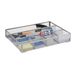 Relaxdays bureau organizer, 6 vakken, antislip, gaas, mesh, HBD: 6 x 38 x 30 cm, groot sorteersysteem, zilver