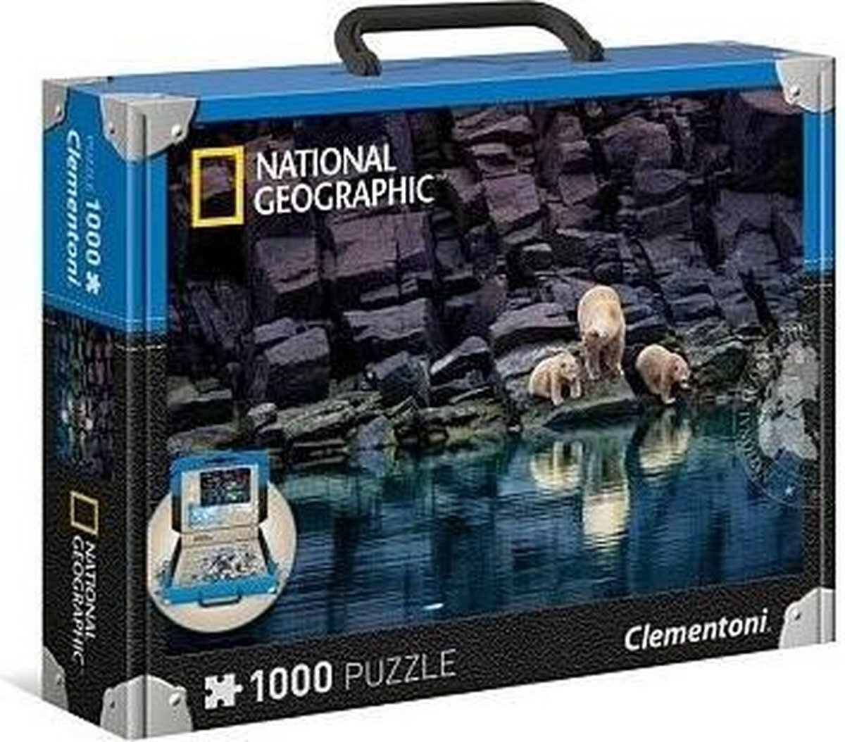 Clementoni National Geographic Puzzel - IJsberen op een rots - 1000 Stukjes