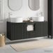 Maison Exclusive - Ensemble de meubles de salle de bain, 3 pièces, noir, 129 x 44,5 x 80 cm