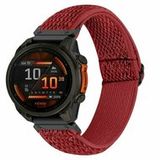 By Qubix Qubix - Elastische Solo Loop nylon bandje - Rood - 22mm Quickfit - Geschikt voor Garmin Fenix 9 / 9 pro - 47mm