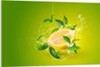 Verre de protection - Citron et feuilles vertes - 120x80 cm