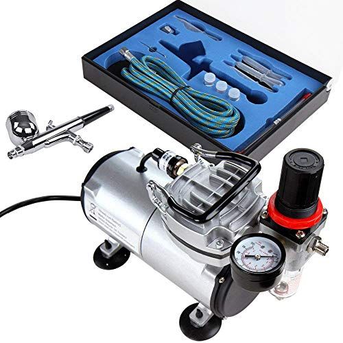 Timbertech Airbrush Set met Compressor en Double Action Airbrush ABPST05