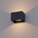 Calex LED Wandlamp Venice - Rechthoek - Zwart - 7W - Up & Down - Tuin