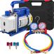 VEVOR Vacuümpomp Vacuumpomp Airco Vacuumpomp R134A R502 R22 R12 4Cfm Vacuümpomp Hvac A/C Koelmiddel W/4Valve Spruitstukmeter