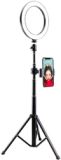 Merkloos Selfie Ring Licht Tripod met Statief en Houder voor Smartphone Zwart