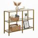 Merkloos Relaxdays Sidetable glas - 73x100x30 cm - metaal - goud