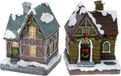 Maisons de Noël 2x Maisons de Noël/village de Noël avec éclairage 13 cm - Accessoires de fabrication de villages de Noël