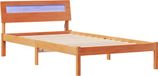 vidaXL Bedframe met hoofdeinde, Wasbruin, 80 x 200 cm, Massief grenenhout